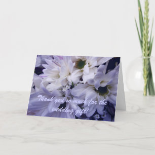 Blue Chrysanthemums Wedding Gift Thank You Card