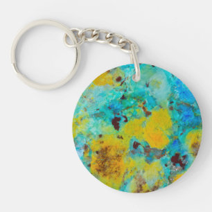 Blue Chrysocolla Jasper Keychain