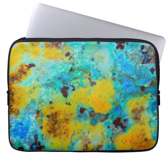Blue Chrysocolla Jasper Laptop Sleeve (Front)