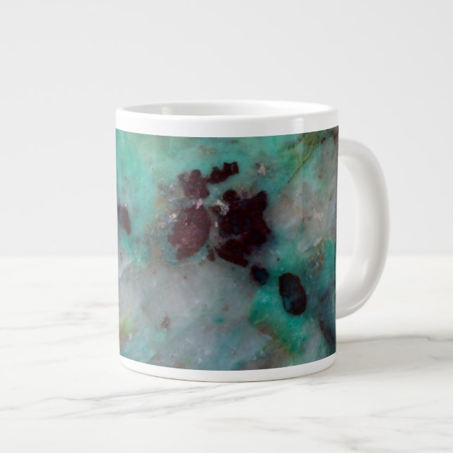 Blue Chrysocolla Jasper Large Coffee Mug (Front Right)