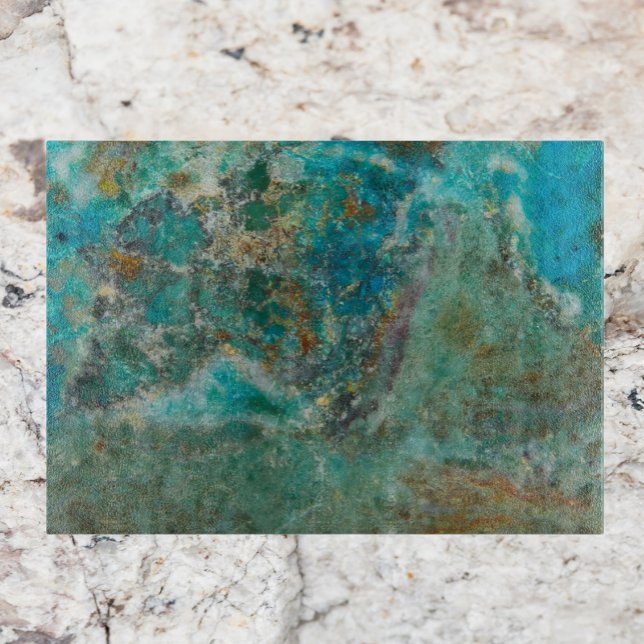 Blue Chrysocolla Mineral Stone Cutting Board (In Situ)