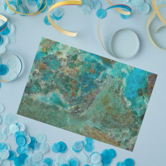 Blue Chrysocolla Mineral Stone Tissue Paper (In Situ)