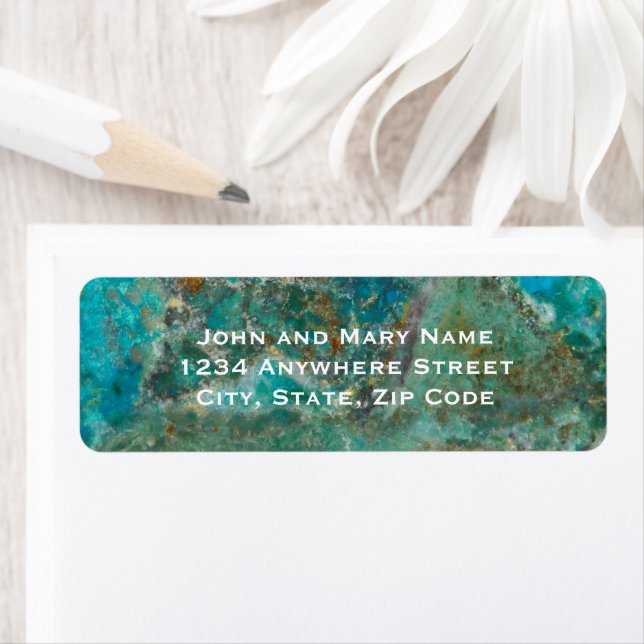 Blue Chrysocolla Minerals Stone Adresse de retour (En situation)