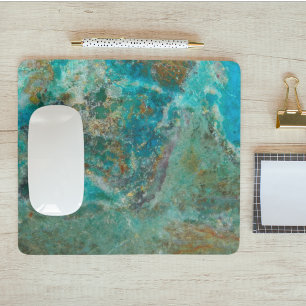 Blue Chrysocolla Stone Image Mouse Pad