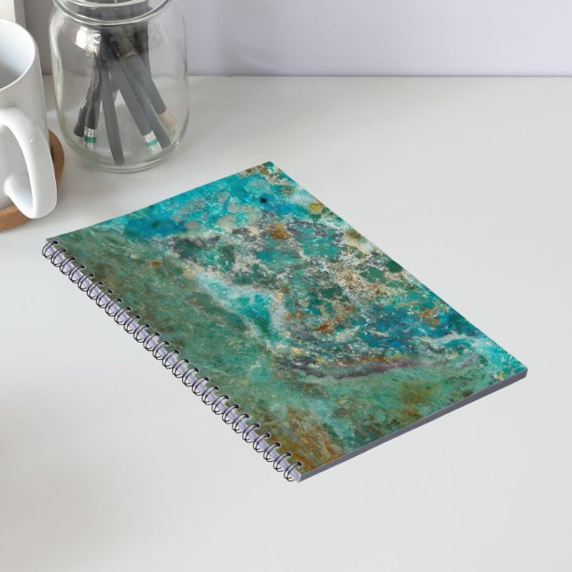 Blue Chrysocolla Stone Image Notebook (In Situ)