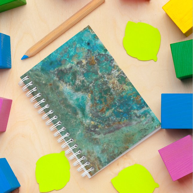 Blue Chrysocolla Stone Image Notebook (In Situ)