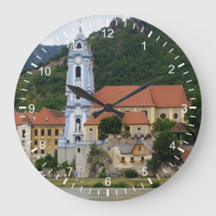 Blue Church in Dürnstein Large Clock