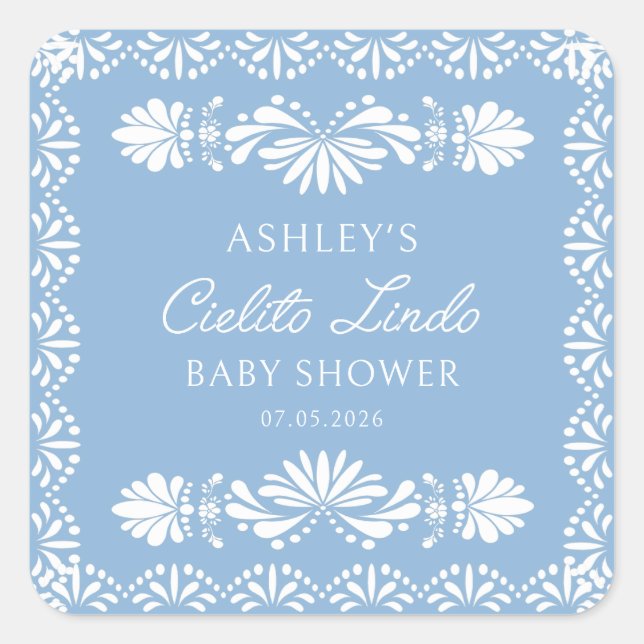 Blue Cielito Lindo Boy Baby Shower Sticker (Devant)