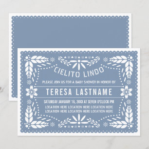 Blue Cielito lindo Mexican baby  boy shower Invitation