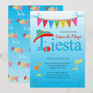 Blue Cinco De Mayo Fiesta Party Invitation