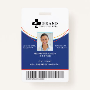 Blue Circle Design    Medical Photo ID & Logo Badge