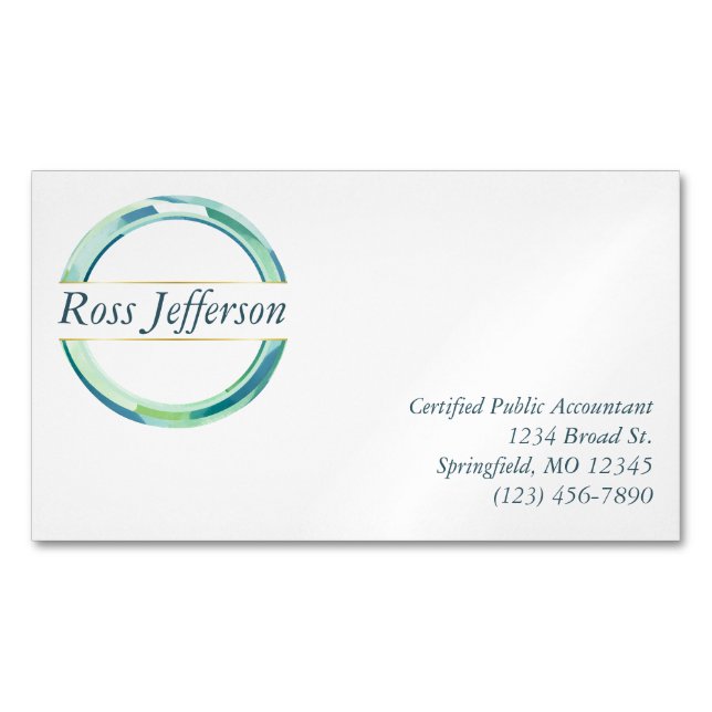 Blue Circle Logo Magnetic Business Card (Front)
