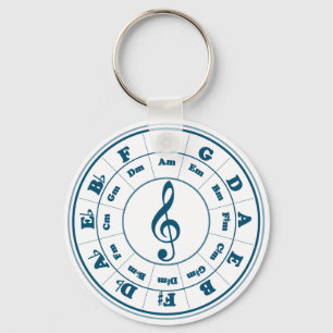Blue Circle of Fifths Keychain
