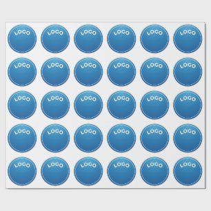 Blue circle, Round logo, Circular badge, Button de Wrapping Paper