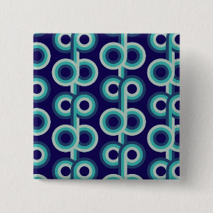 Blue circles 2 inch square button