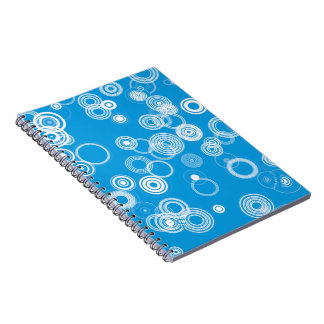 Blue Circles Abstract Spiral Notebook