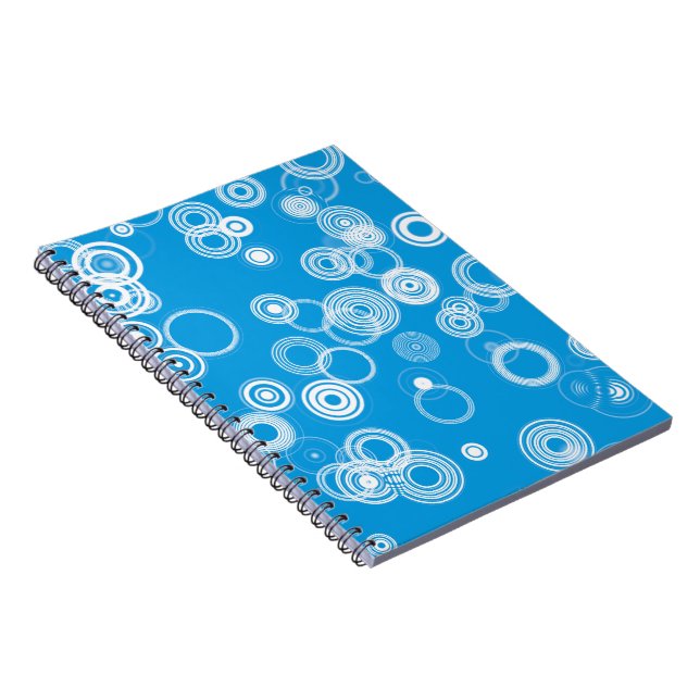Blue Circles Abstract Spiral Notebook (Right Side)