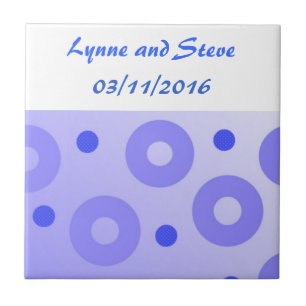 Blue Circles and Dots Save the Date Tile