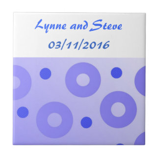 Blue Circles and Dots Save the Date Tile