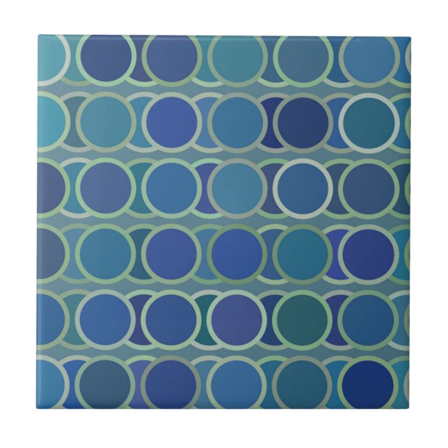 Blue Circles Pattern Tile (Front)