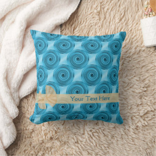 Blue Circles Personalized Throw Pillow