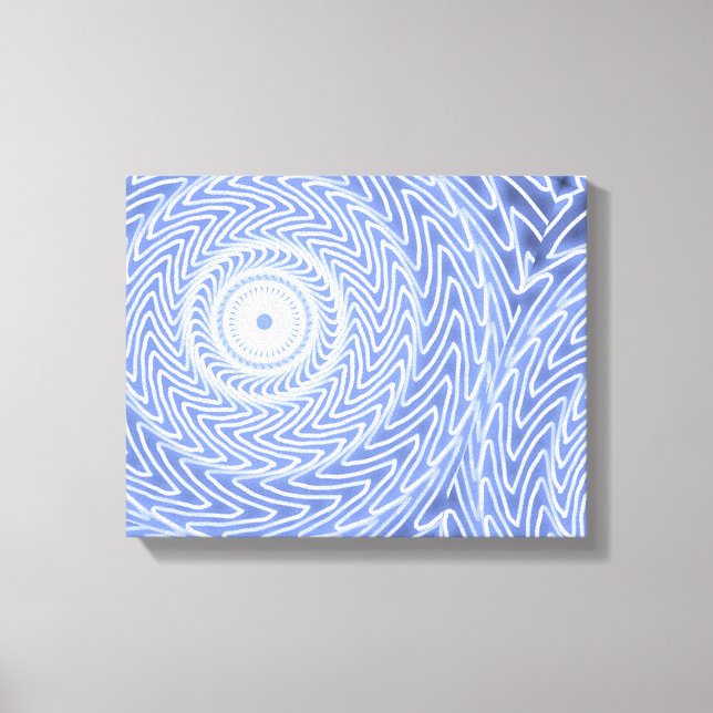 Blue circles swirl pattern canvas print (Front)