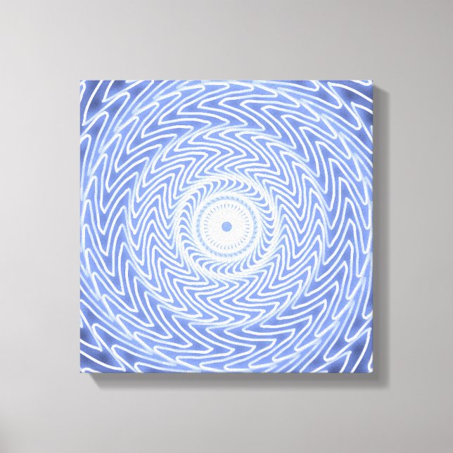 Blue circles swirl pattern canvas print (Front)