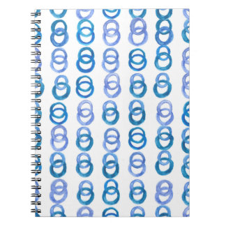 Blue circles: watercolor polka dot notebook