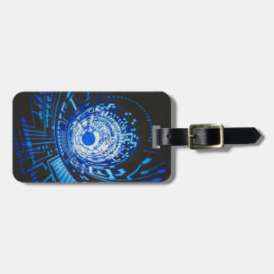 Blue Circuit Board Abstract Luggage Tag