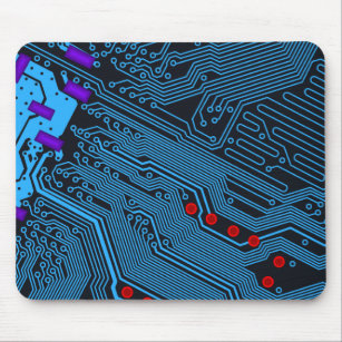 Blue Circuit Board Mouse Pad