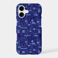 Blue Circuit Board Pattern