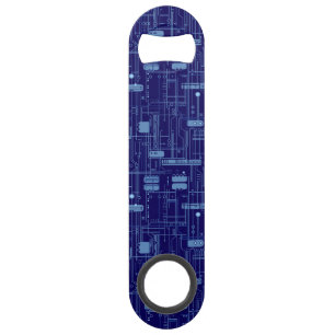 Blue Circuit Board Pattern Bar Key