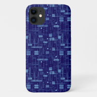 Blue Circuit Board Pattern