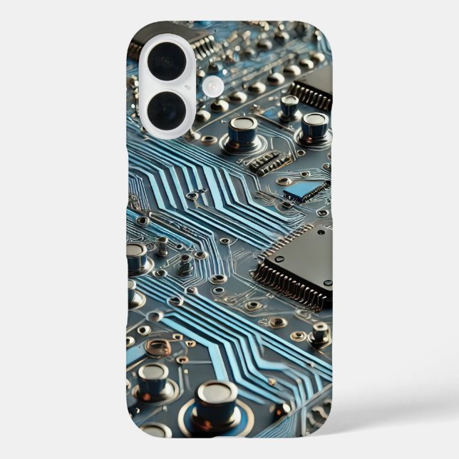 Blue Circuit Board Phone Case (Back)