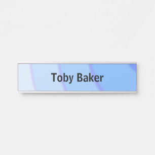 Blue Circular Swirls ombre  Door Sign