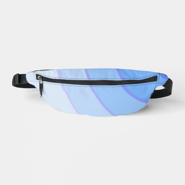 Blue Circular Swirls ombre Fanny Pack (Front)