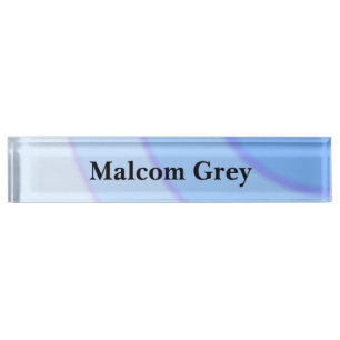 Blue Circular Swirls ombre Nameplate