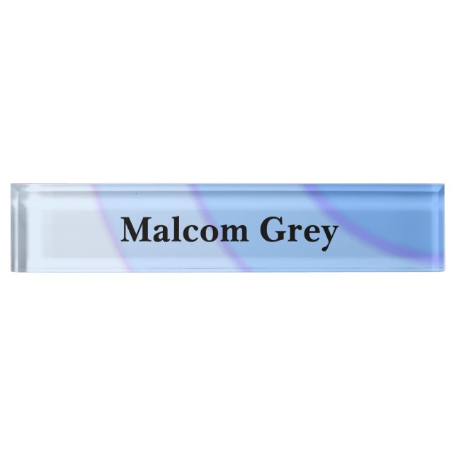 Blue Circular Swirls ombre  Nameplate (Front)