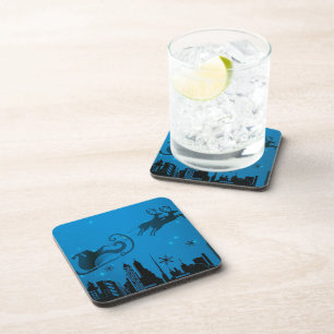 Blue City with Santa Claus and Reindeer Coaster
