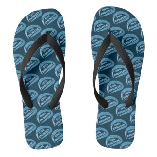 Blue Civil Engineer Flip Flops