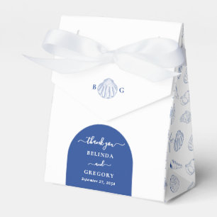 Blue Clam Seashells Coastal Seaside Beach Wedding Favor Box