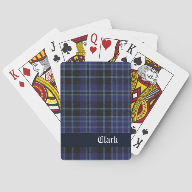 Blue Clark Scottish Plaid Cartes de jeu (dos)