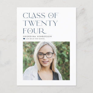 Blue Class of 2022 Modern Minimalist Graduation Postcard