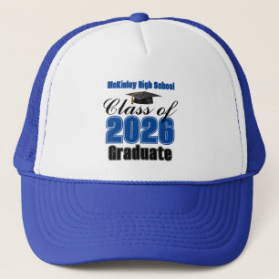 Blue Class of 2026 Graduation Custom Trucker Hat
