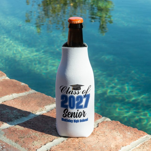 Blue Class of 2027 Senior Custom High School Bottle Cooler (In Situ Pool)