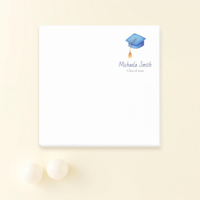 Blue Class of High School Personalized Graduation Post-it Notes (Creator Uploaded)
