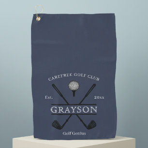 Blue Classic Cross Club Name Golf Towel