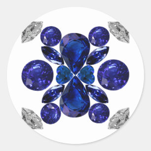 Blue Classic Round Sticker