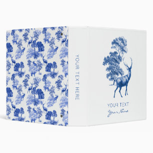 Blue Classical French Country Toile Deer 3 Ring B Binder