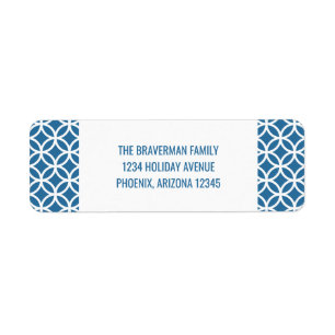 Blue Classy Diamond Holiday Address Labels